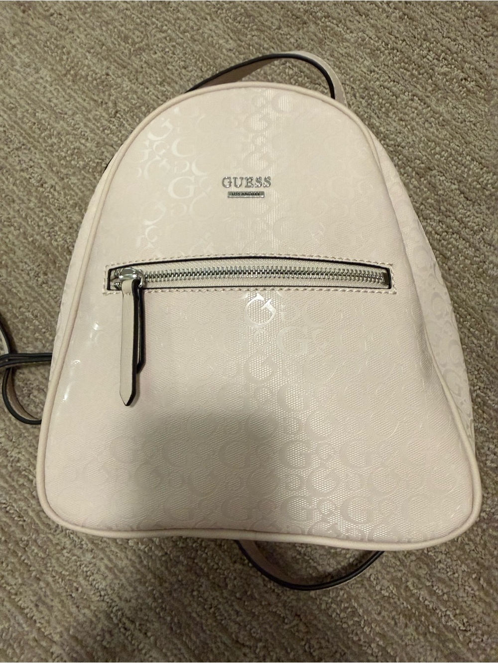 GUESS Light Pink Patent Mini Backpack